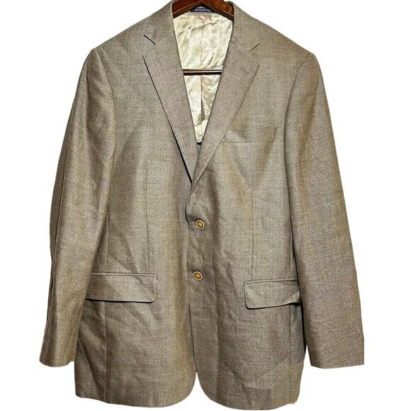 Hart Schaffner Marx Blazer Trumpeter Suit Jacket USA Union Two-Button Tan 40R